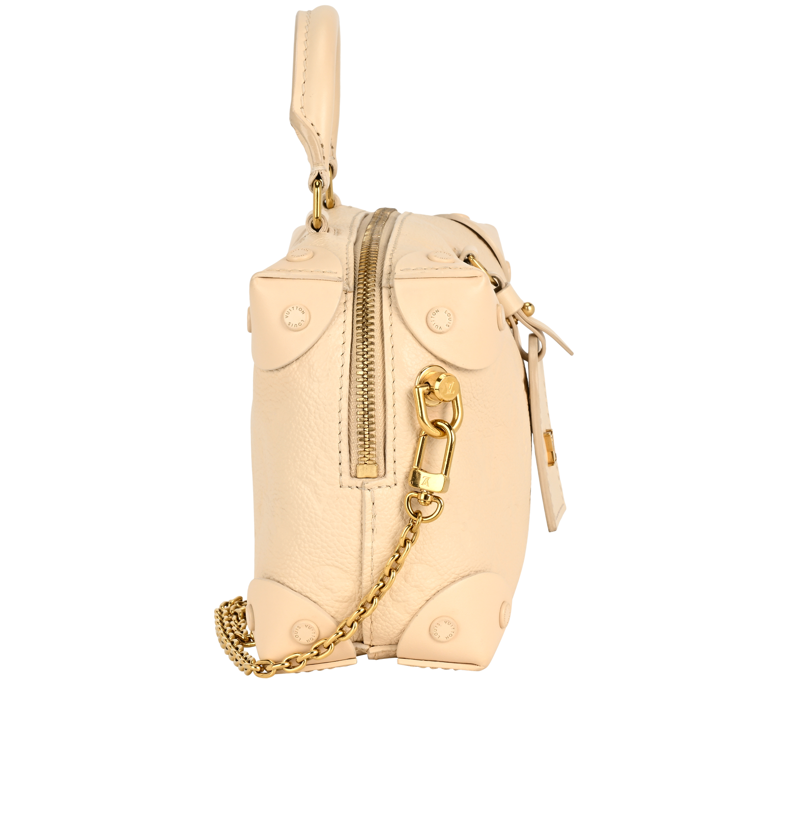 Petite Malle Souple, &pound;1,600, Handbags, Cream, Leather, Side view